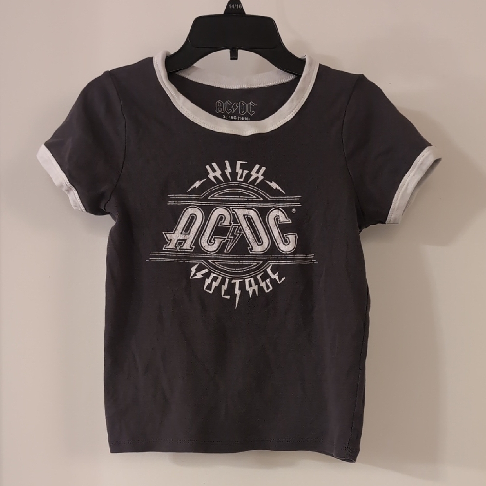 AC/DC Kids Black and White High Voltage Tee